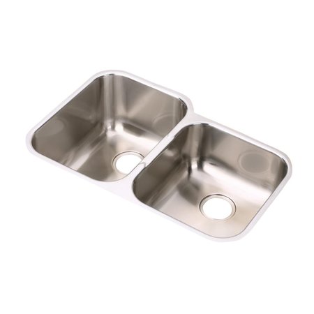 Stainless Steel 31-1/4 X 20-1/2 X 8 Offset Double Bowl Undermount Sink -  ELKAY, EGUH3120R